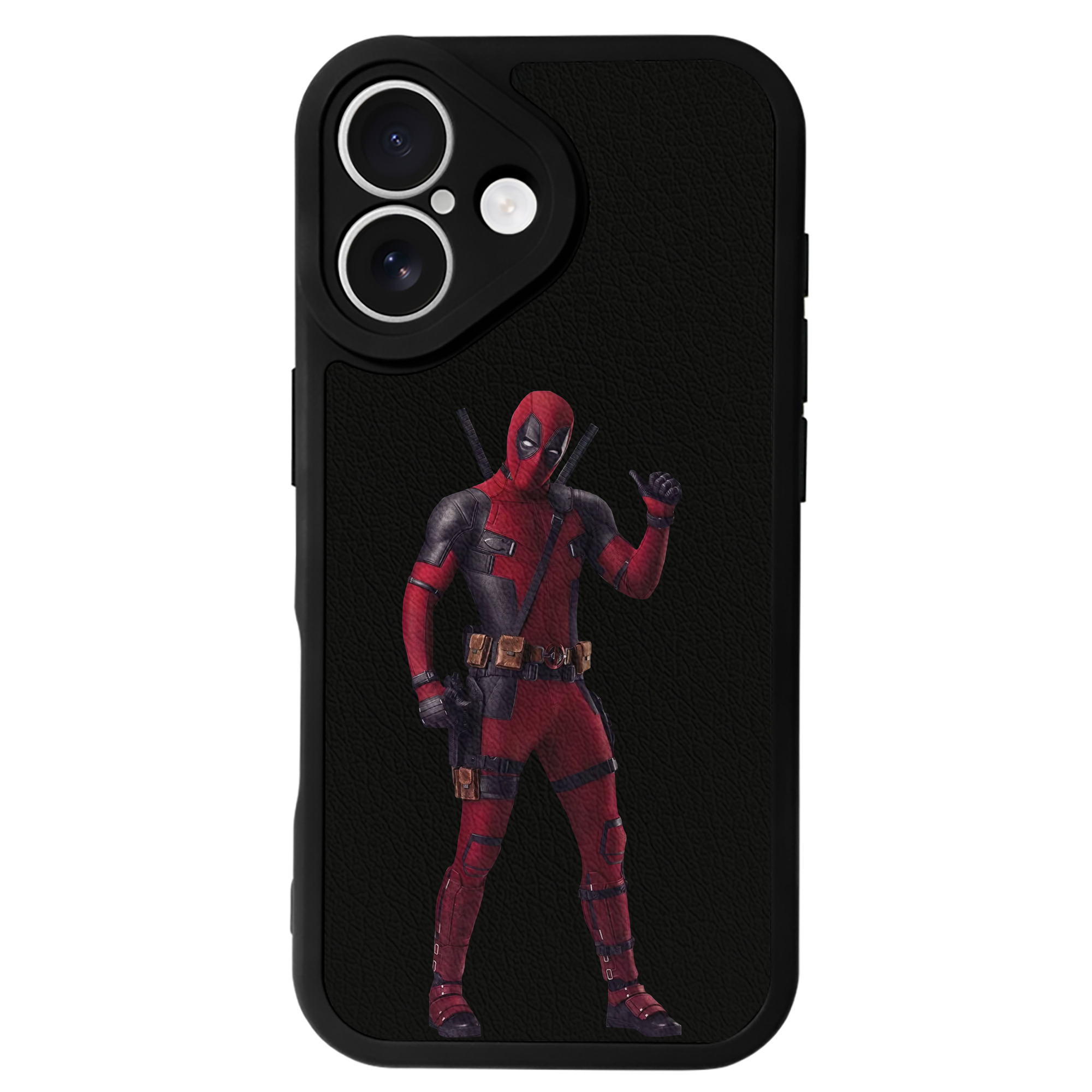 （画像用） Deadpool デッドプール 【iPhone 16シリーズ対応】シリコンスマホケース（レザー調） 材質：シリコン